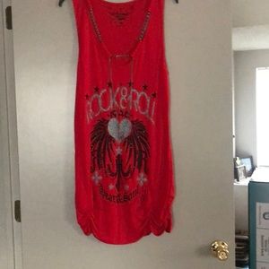 Red long knit top - Rock&Roll - Heart&Soul